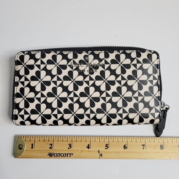 Kate Spade❤️last one❤️Large Continental Wallet Black and White Zip around NWOT - Picture 8 of 14
